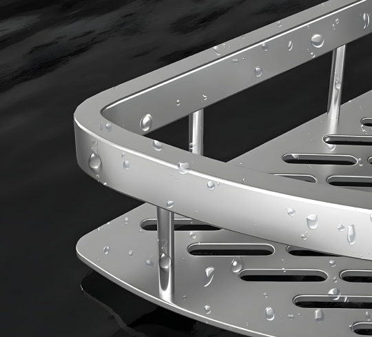 JIALTO Corner Shelf for Bathroom, Self Adhesive Aluminium Bathroom Shelf for Wall Mounted Bathroom Organizer and Bathroom Accessories 2 Pcs Silver Kitchen Organizer